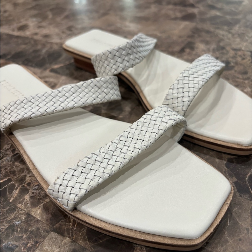 Elegant White Braided Women's Sandals